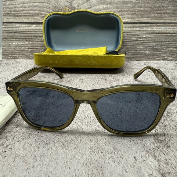 Gucci Green/Blue Lens 53-17-145MM Unisex Sunglasses GG0910S 002